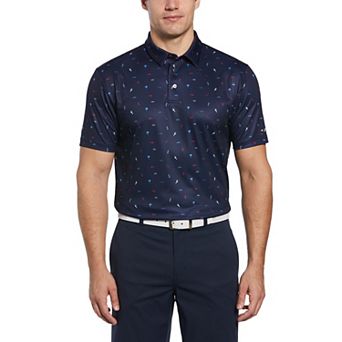 Men's Grand Slam Short Sleeve Allover Golf Print Conversational Polo