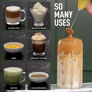 Zulay Kitchen Powerful Milk Frother Handheld Foam Maker