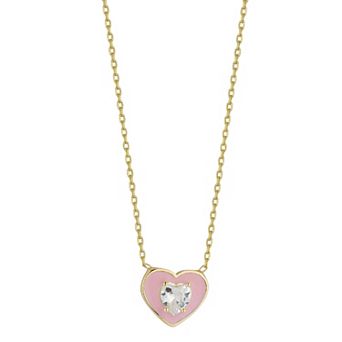 Sunkissed Sterling Cubic Zirconia Heart Pendant Necklace