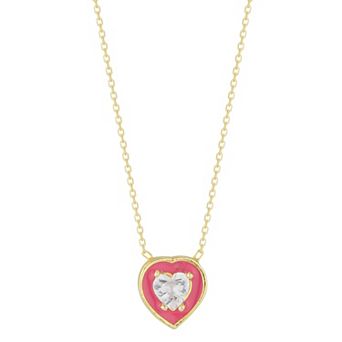 Sunkissed Sterling Cubic Zirconia Heart Pendant Necklace