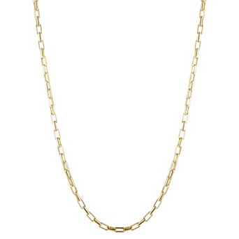 Sunkissed Sterling 14k Gold over Silver Square Long Link Necklace
