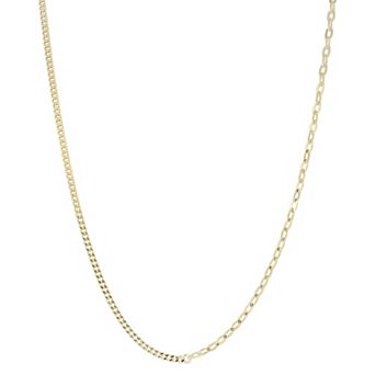 Sunkissed Sterling 14k Gold over Silver Link X Curb Chain Necklace
