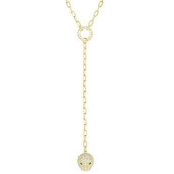 Sunkissed Sterling 14k Gold over Silver CZ Panther Lariat Necklace