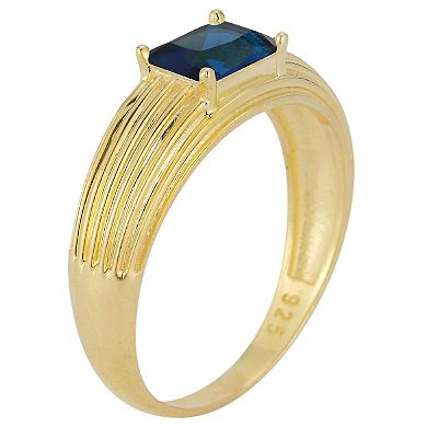 Sunkissed Sterling 14k Gold over Silver CZ Vintage Ring