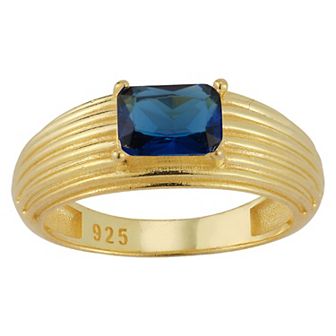 Sunkissed Sterling 14k Gold over Silver CZ Vintage Ring