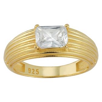 Sunkissed Sterling 14k Gold over Silver CZ Vintage Ring
