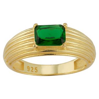 Sunkissed Sterling 14k Gold over Silver CZ Vintage Ring