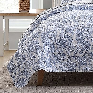 Stone Cottage Field Of Paisley Blue Quilt Set with Shams