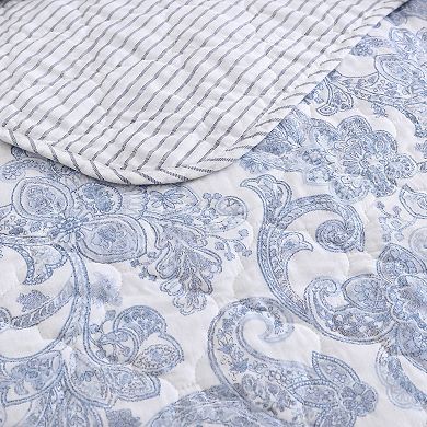 Stone Cottage Field Of Paisley Blue Quilt Set with Shams