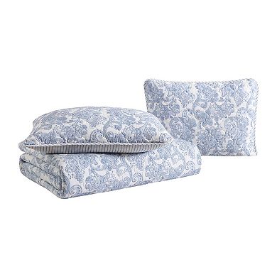 Stone Cottage Field Of Paisley Blue Quilt Set with Shams