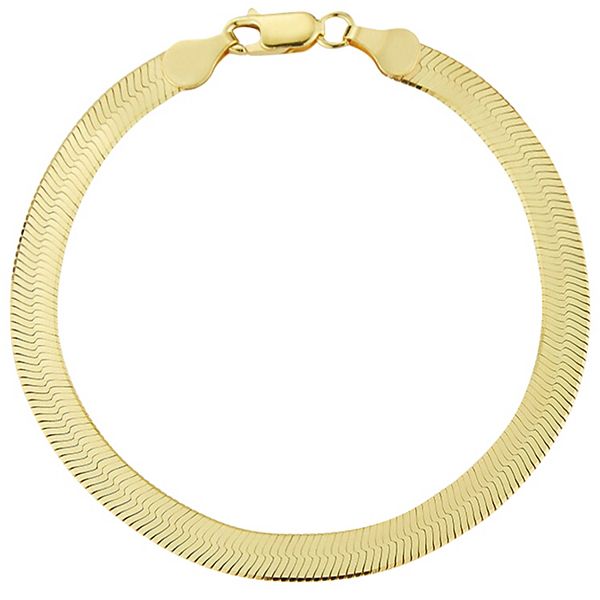 Sunkissed Sterling 14k Gold over Silver Herringbone Anklet