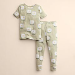 Kid's Flannel Pajama Set in Forest Green