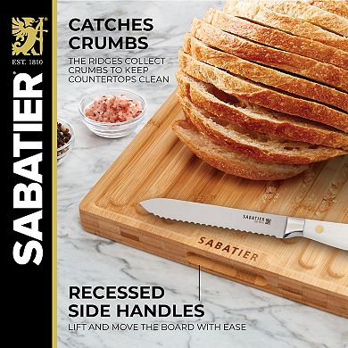 Sabatier 16-pc. White Knife Block Set with Cutting Board