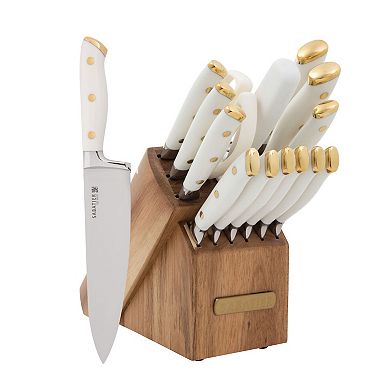 Sabatier 16-pc. White Knife Block Set with Cutting Board