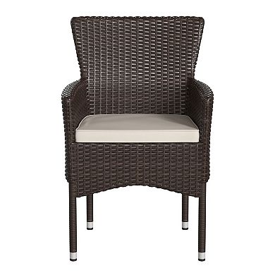 Flash Furniture Maxim Modern Wicker Patio Arm Chair 2-piece Set
