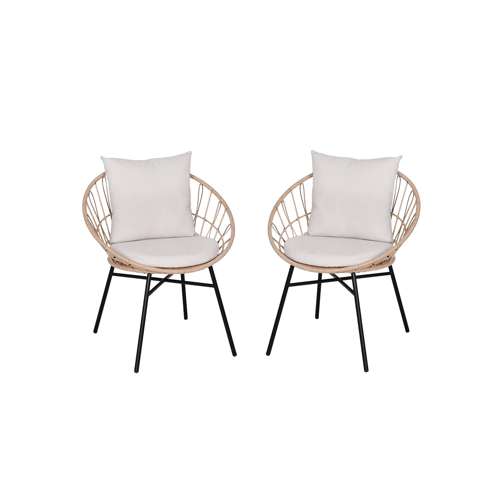 Flash Furniture Devon Indoor / Outdoor Modern Papasan Patio Chair 2-piece S