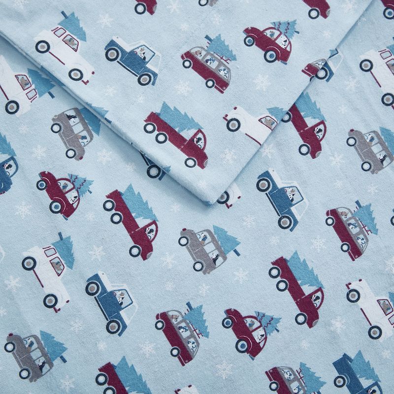 True North by Sleep Philosophy Cozy Cotton Flannel Sheet Set, Blue, Twin