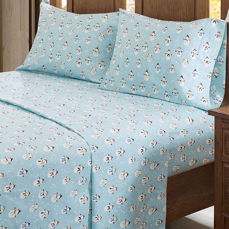 True North by Sleep Philosophy Cozy Cotton Flannel Sheet Set, Blue, FULL SE