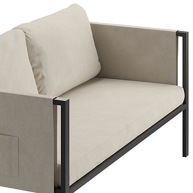 Flash Furniture Lea Indoor / Outdoor Storage Pockets Loveseat