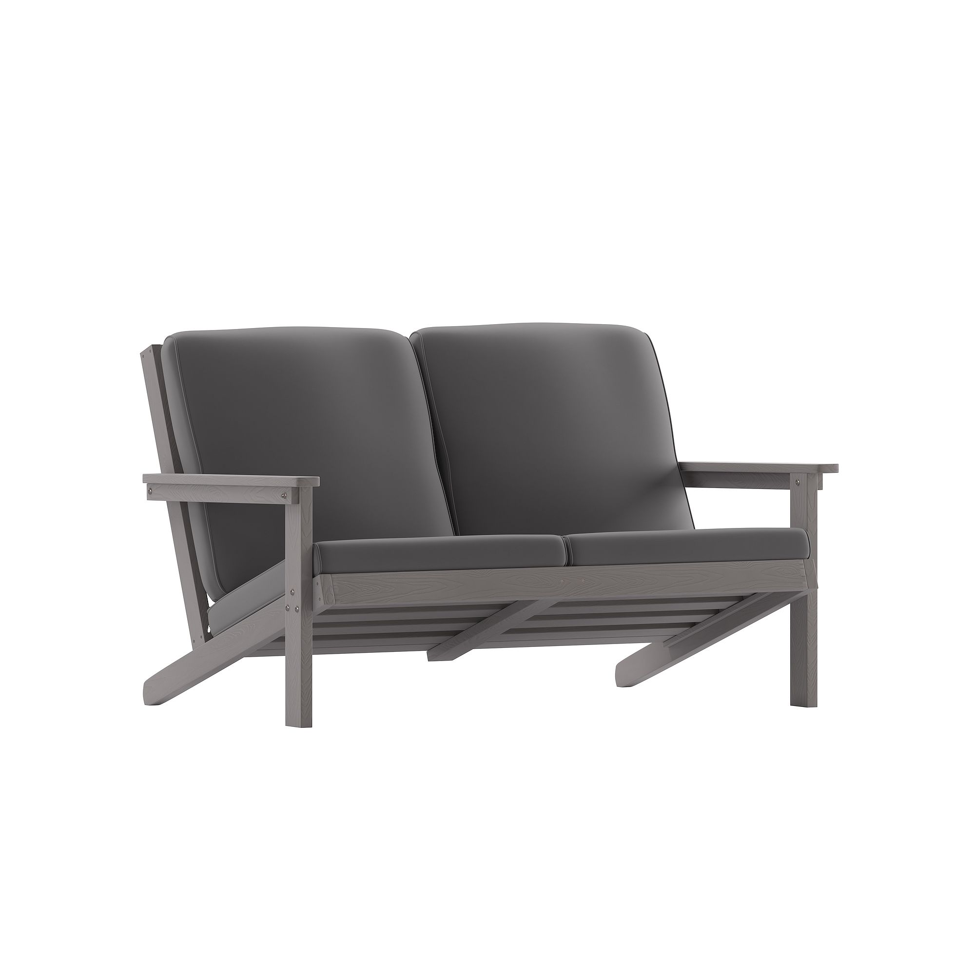 Flash Furniture Charlestown All-Weather Adirondack Deep Seat Patio Loveseat