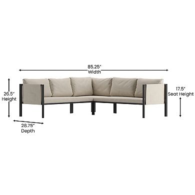 Flash Furniture Lea Indoor / Outdoor Sectional Couch