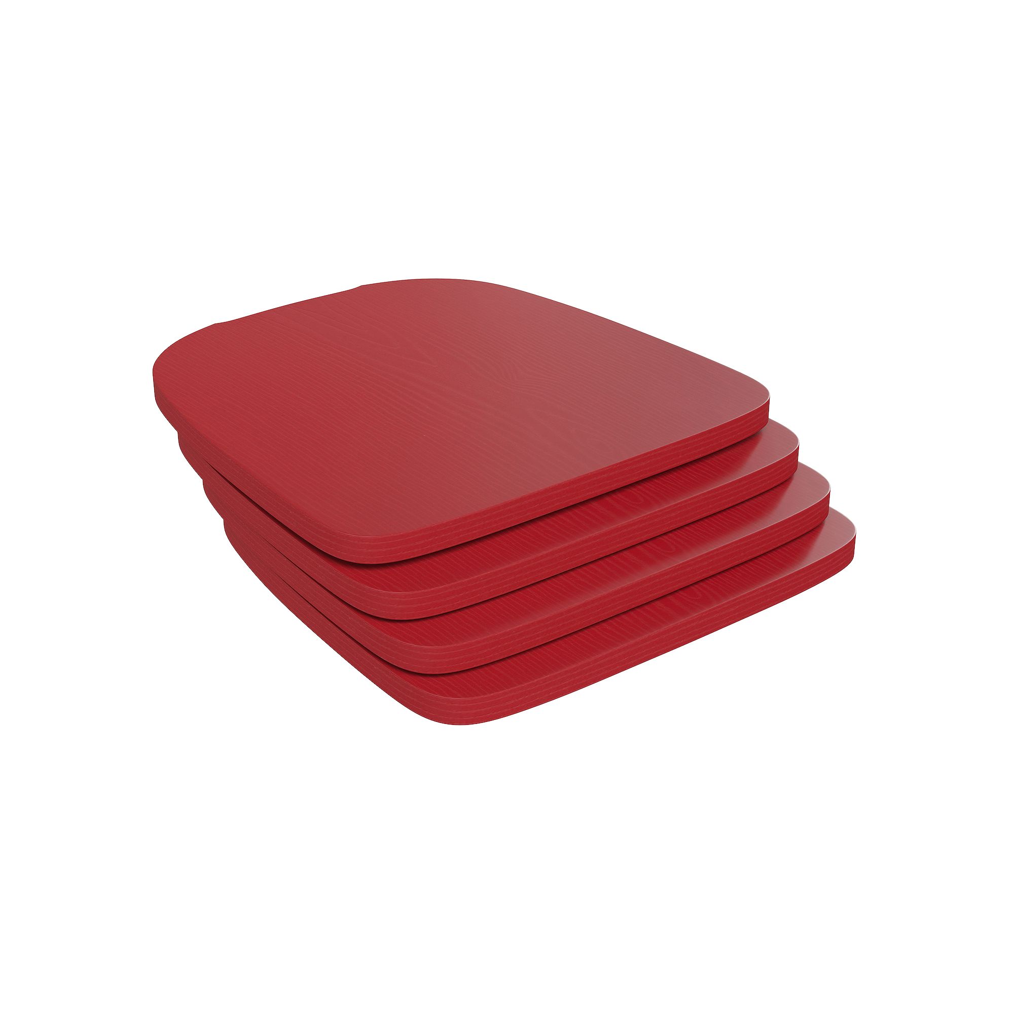 Flash Furniture Perry Rounded Edge Polystyrene Chair Seat 4-piece Set, Red