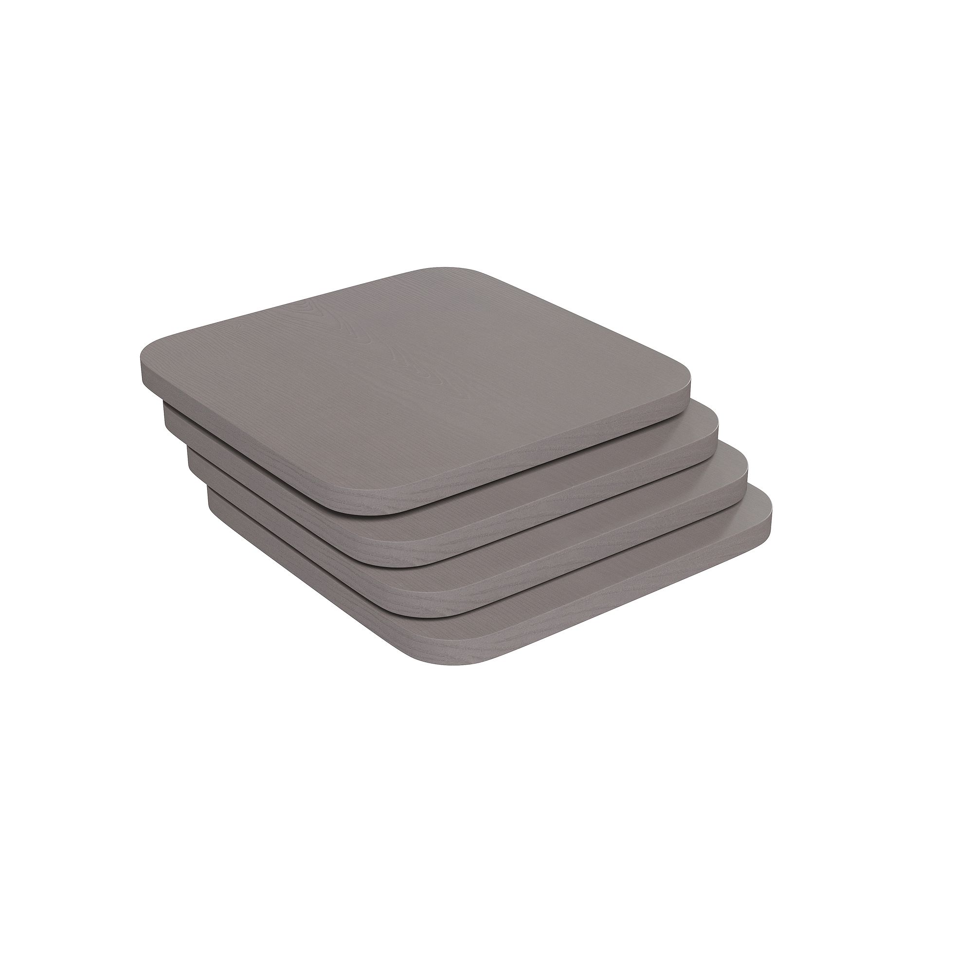 Flash Furniture Perry Polysytrene Square Chair Seat 4-piece Set, Gray