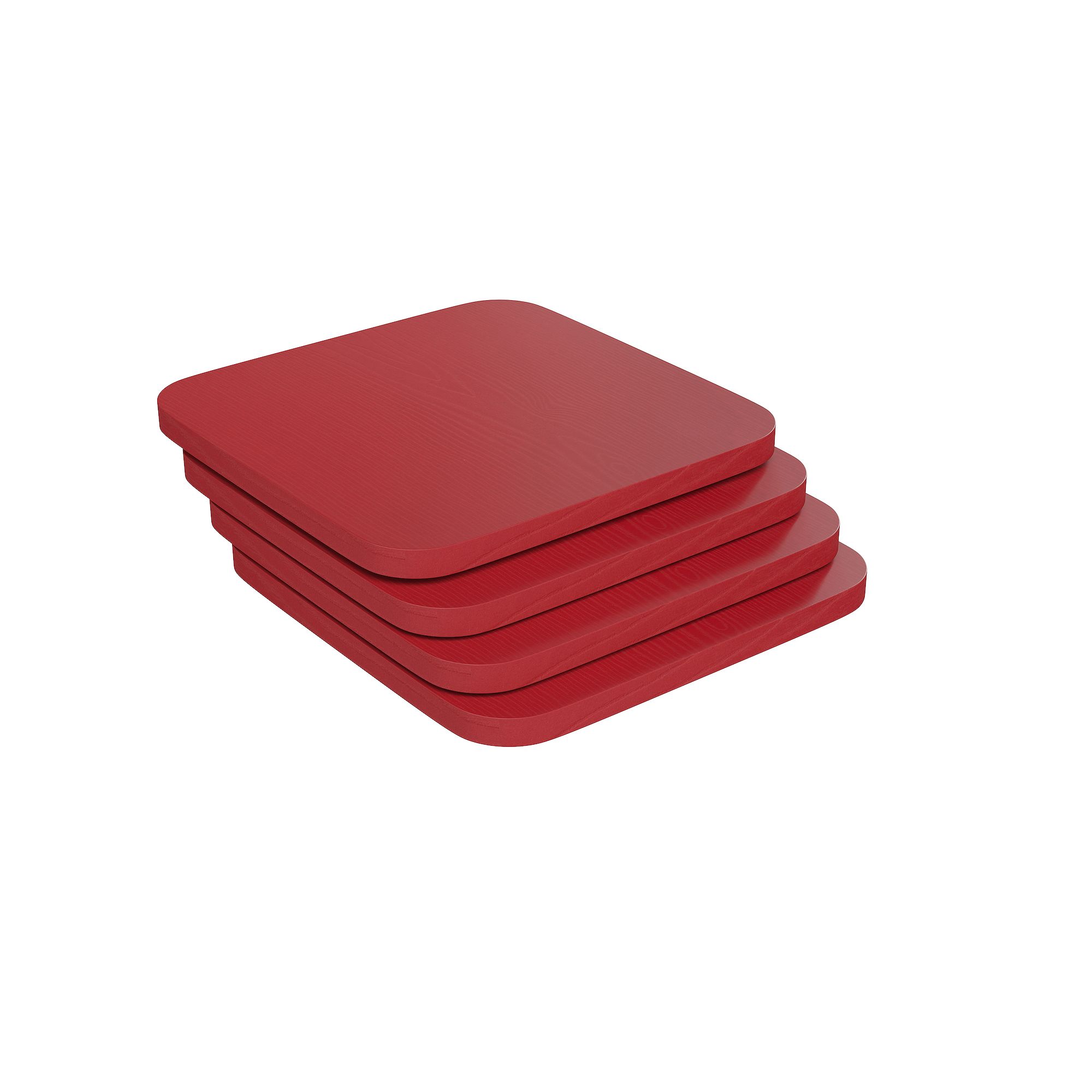 Flash Furniture Perry Polysytrene Square Chair Seat 4-piece Set, Red