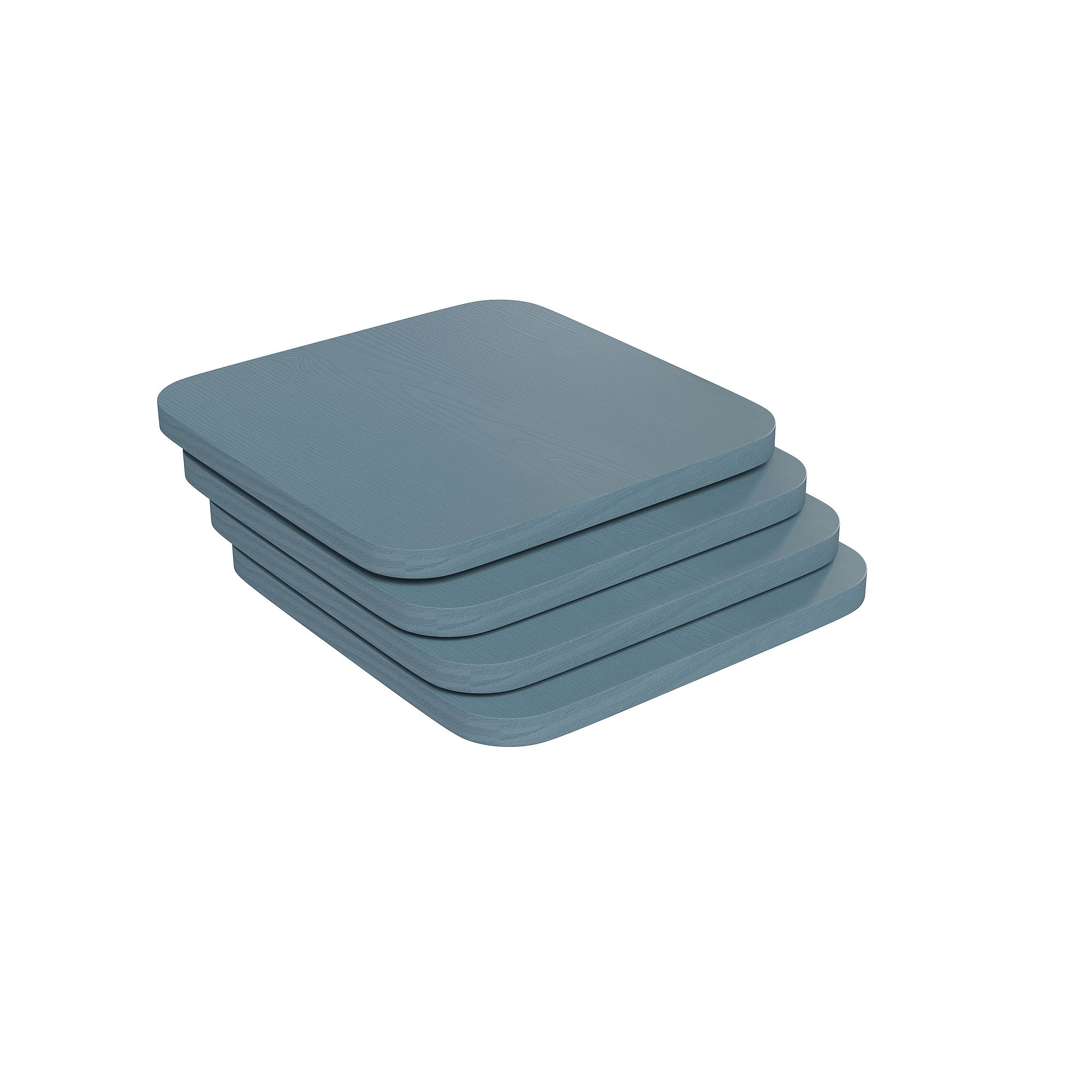Flash Furniture Perry Polysytrene Square Chair Seat 4-piece Set, Teal Blue