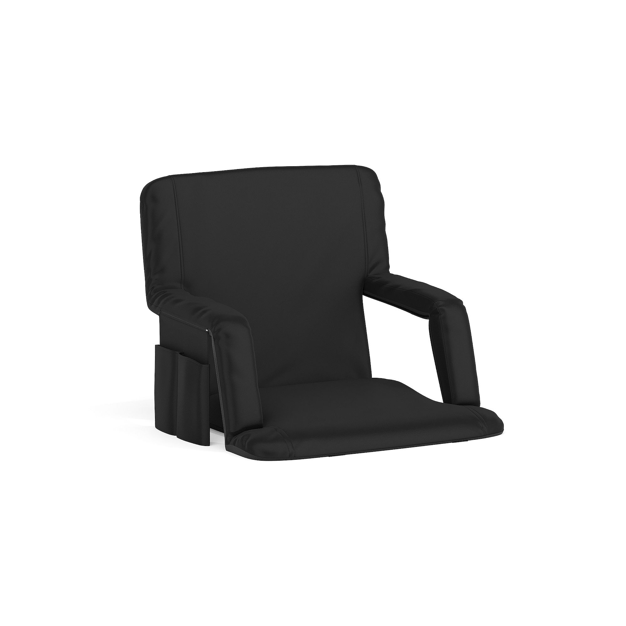 Flash Furniture Malta Portable Lightweight Reclining Stadium Chair, Black