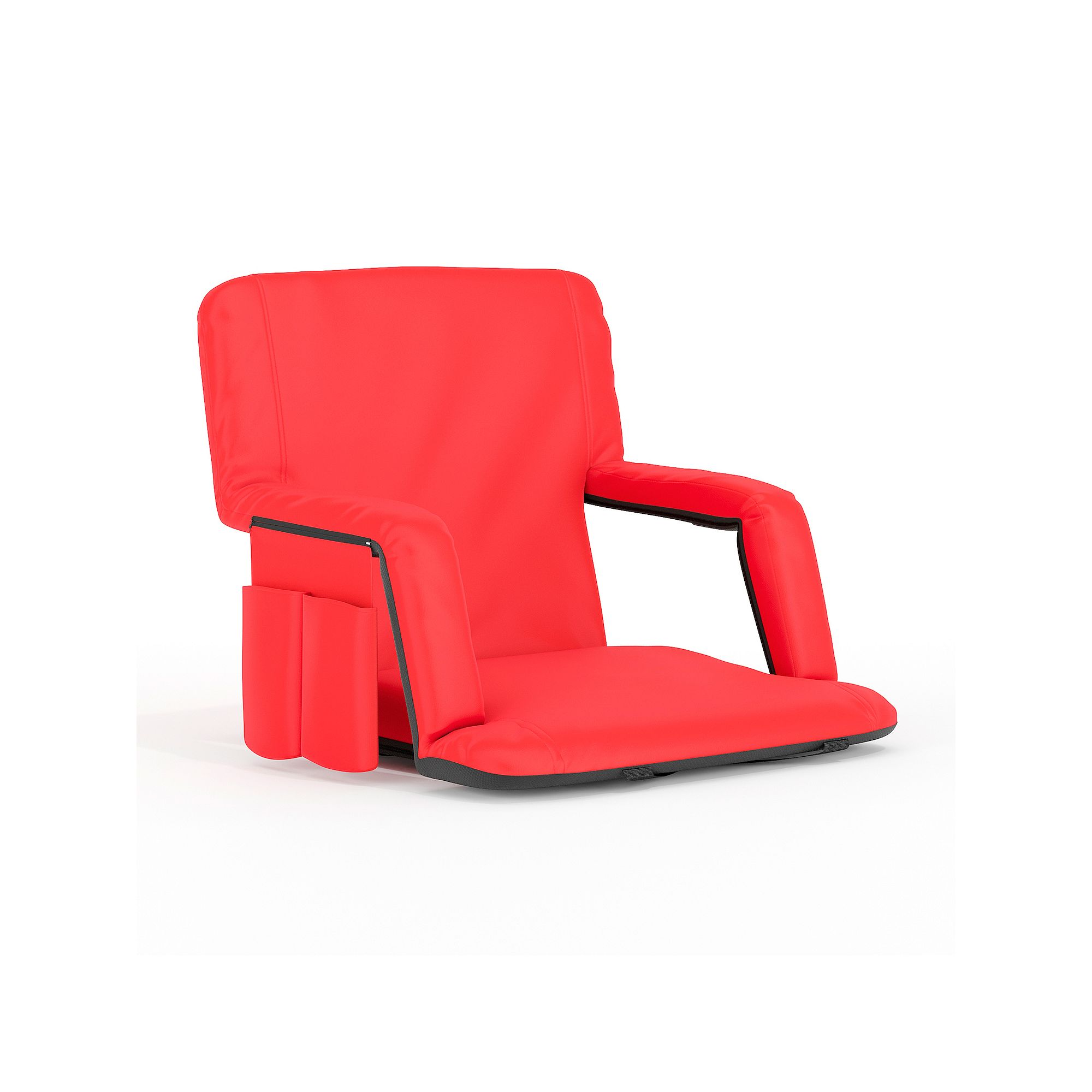Flash Furniture Malta Portable Lightweight Reclining Stadium Chair, Red