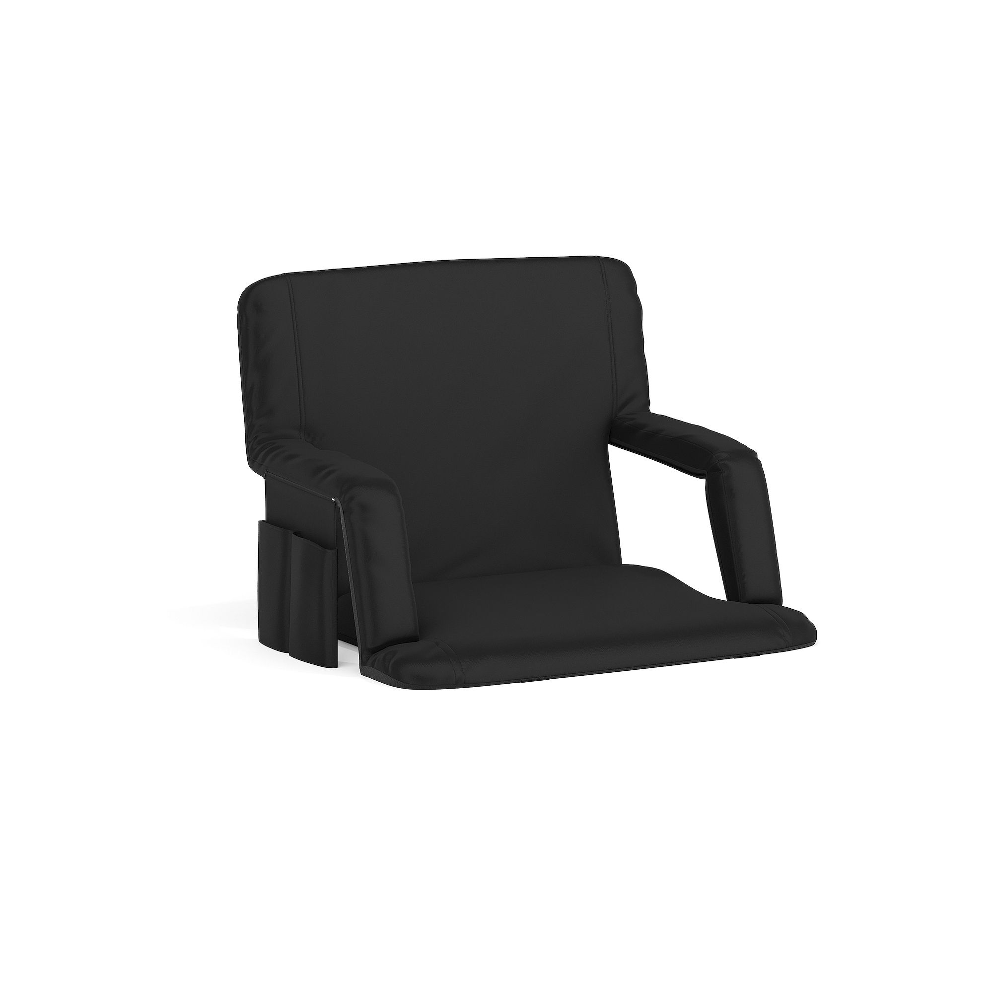 Flash Furniture Malta Extra Wide Lightweight Reclining Stadium Chair, Black