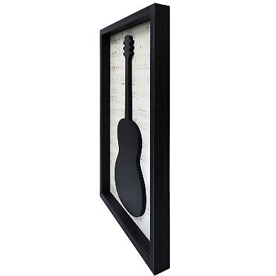 Guitar With Music Notes Framed Wall Decor