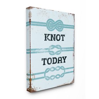 Stupell Home Decor Knot Today Funny Ocean Beach Typography Canvas Wall Art - Size: 30X40