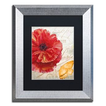 Trademark Fine Art Red Poppy Silver Finish Framed Wall Art - Size 11x14