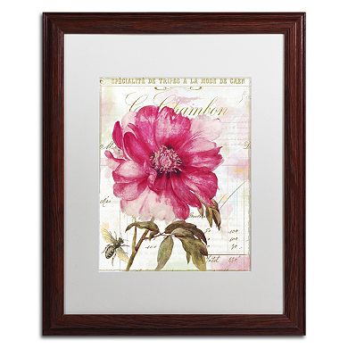 Trademark Fine Art Pink Peony Framed Wall Art