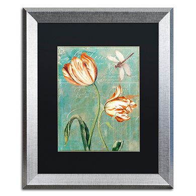 Trademark Fine Art Tulips Ablaze I Silver Finish Framed Wall Art