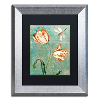 Trademark Fine Art Tulips Ablaze I Silver Finish Framed Wall Art