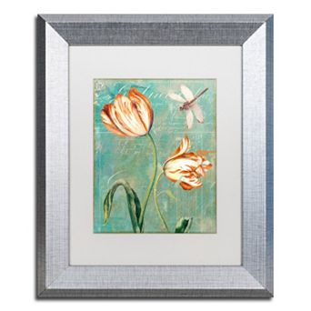 Trademark Fine Art Tulips Ablaze I Silver Finish Framed Wall Art
