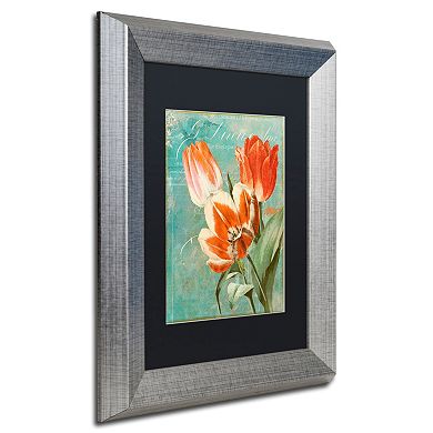 Trademark Fine Art Tulips Ablaze II Silver Finish Framed Wall Art - Size 11x14