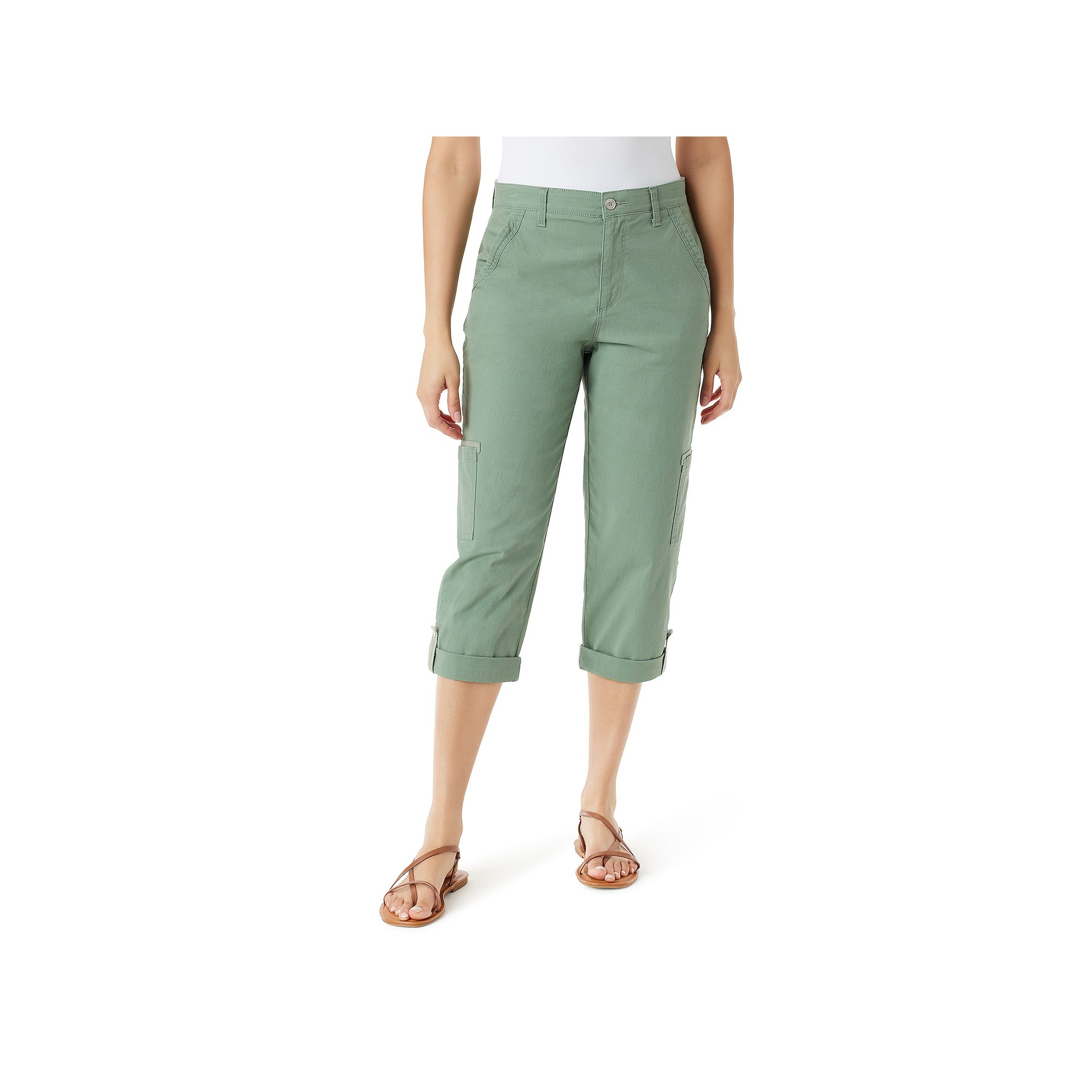 Womens Gloria Vanderbilt Cargo Capris, Size: 4, Garden Green