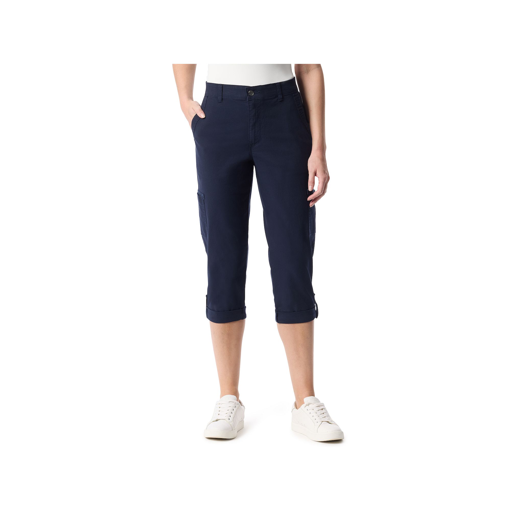 Womens Gloria Vanderbilt Cargo Capris, Size: 6, Black Affair