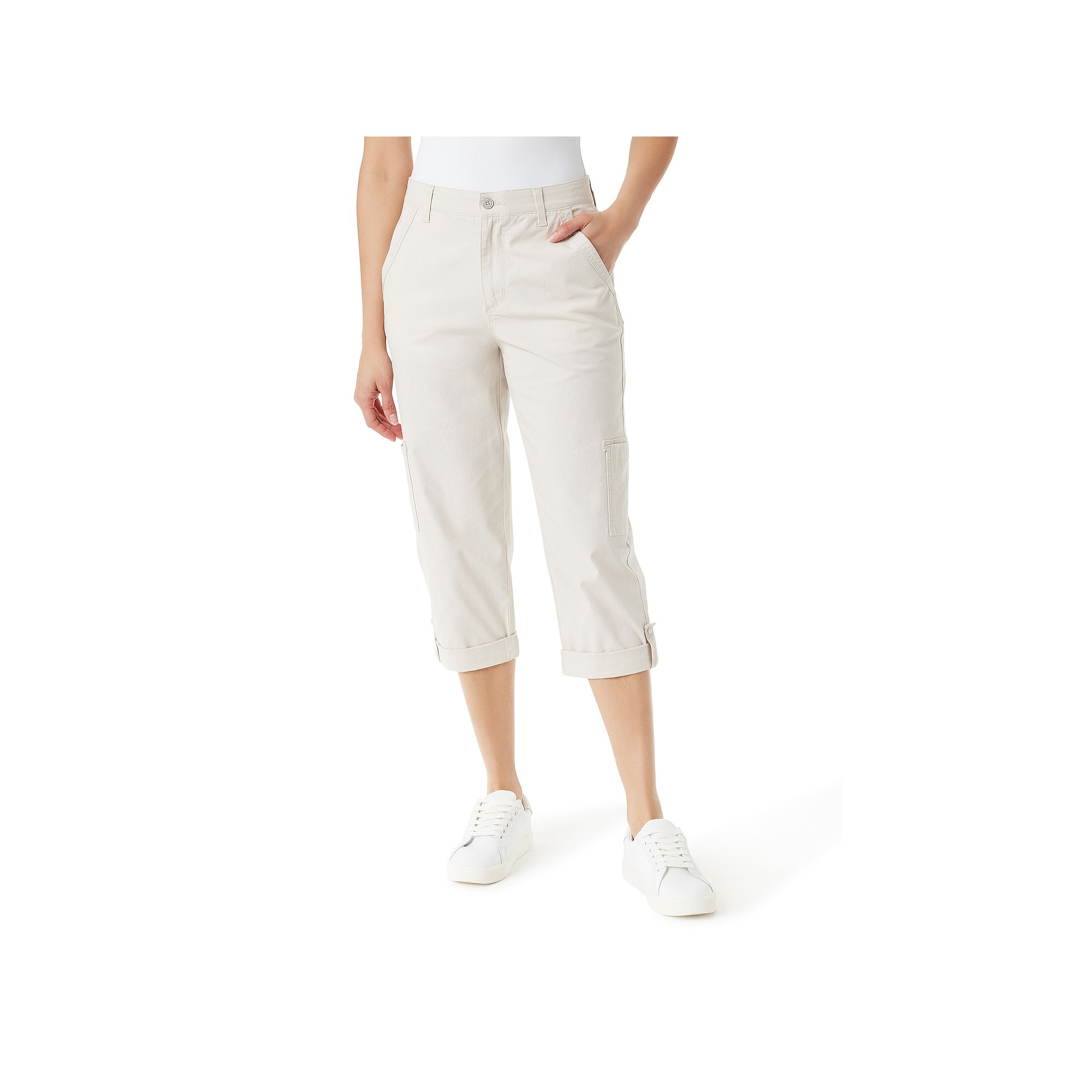 Womens Gloria Vanderbilt Cargo Capris, Size: 4, Stonewood