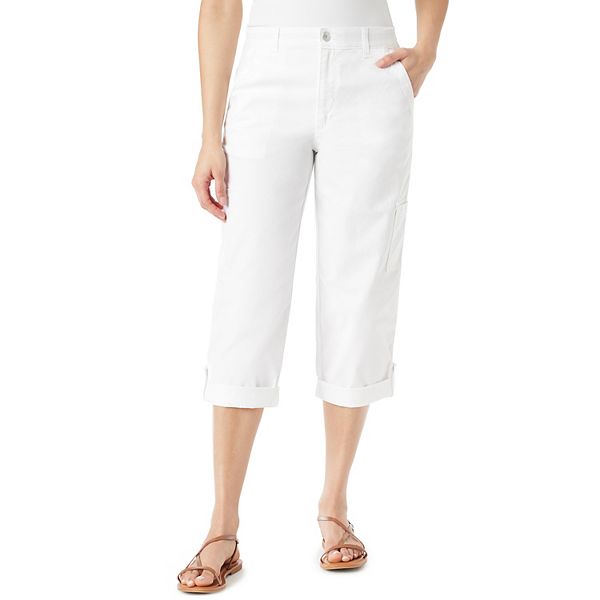 Women's Gloria Vanderbilt Cargo Capris - Vintage White (12)