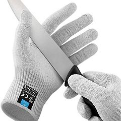 Zulay Kitchen 3 Stage Knife Sharpener and 1 Piece Cut-Resistant Glove