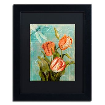 Trademark Fine Art Tulips Ablaze III Black Framed Wall Art