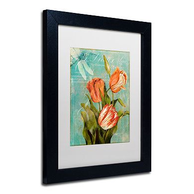 Trademark Fine Art Tulips Ablaze III Black Framed Wall Art