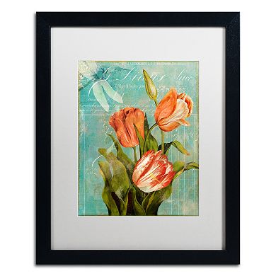 Trademark Fine Art Tulips Ablaze III Black Framed Wall Art