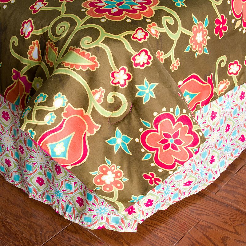 Suzie Q Laura Fair Bed Skirt, Pink, Twin