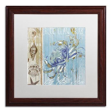 Trademark Fine Art Blue Crab I Framed Wall Art - Size 11x11